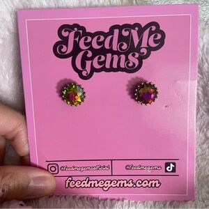 Feed me gems sprinkle stud earrings